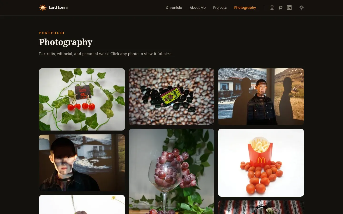 Photography gallery on LordLonni.com
